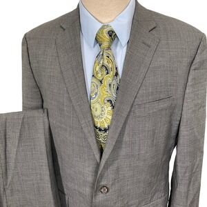 Lauren Ralph Lauren Suit Mens 42L 34W 30.5L Gray Neutral Business Formal Wool